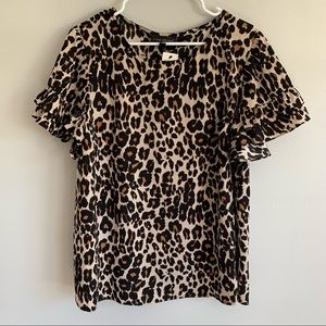 NWT lane Bryant cheetah print blouse 16